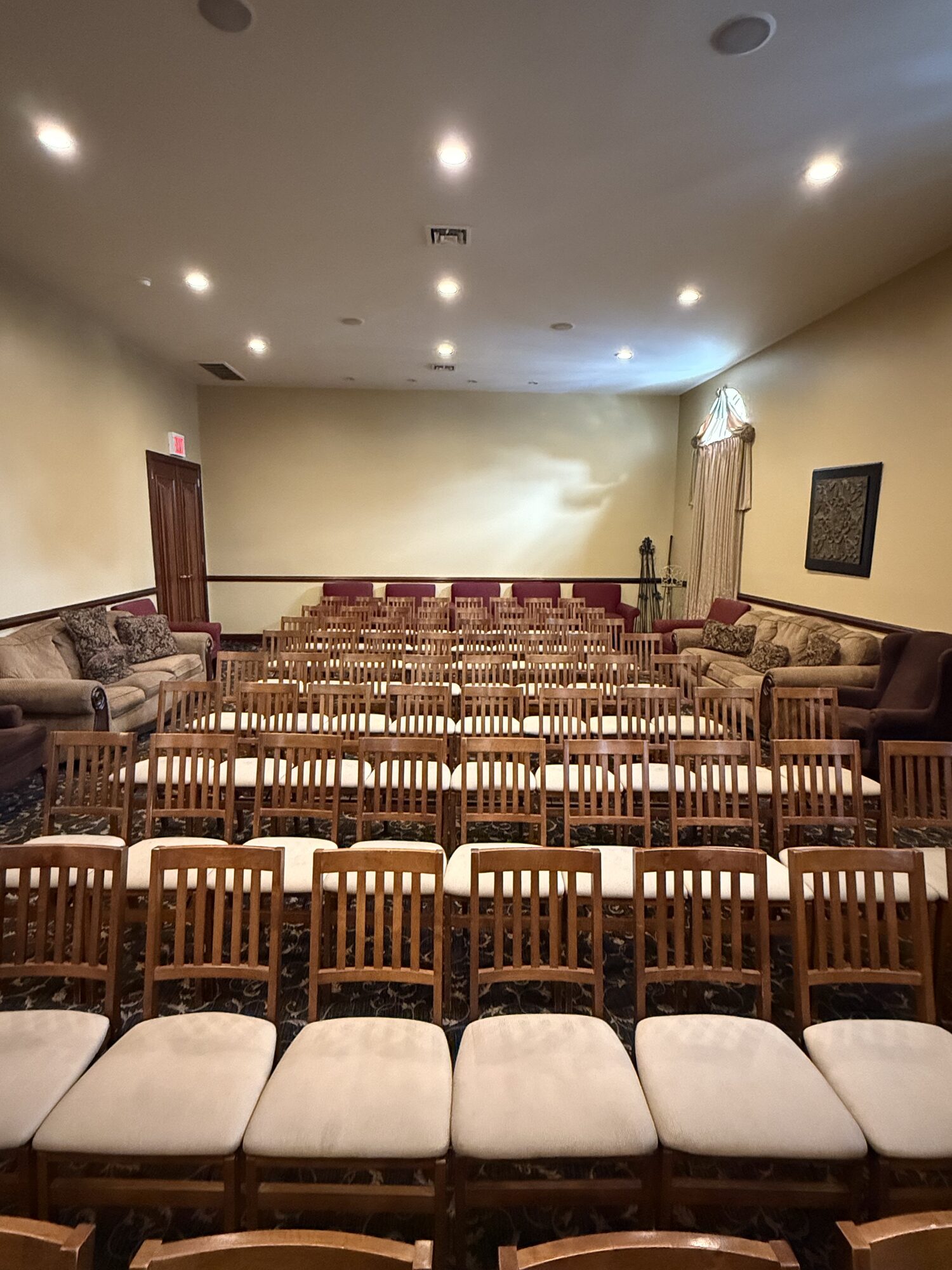 A full view of the chapel from the back seating area.